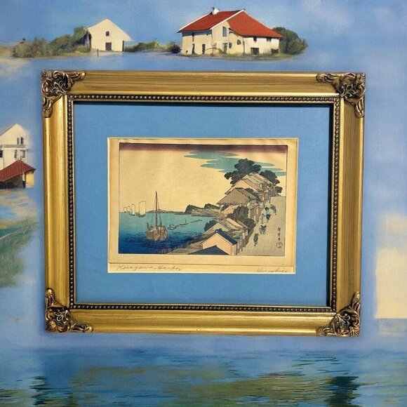 Shima Art Other - Shima Art Company Vintage Hiroshige Japanese 5x7 1930’s Woodblock Print